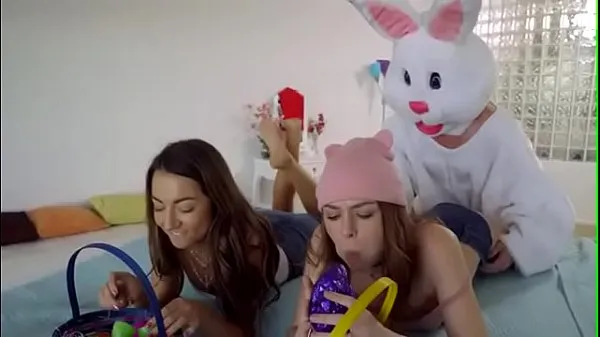 Menő Easter bunny lays eggs inside her meleg videók