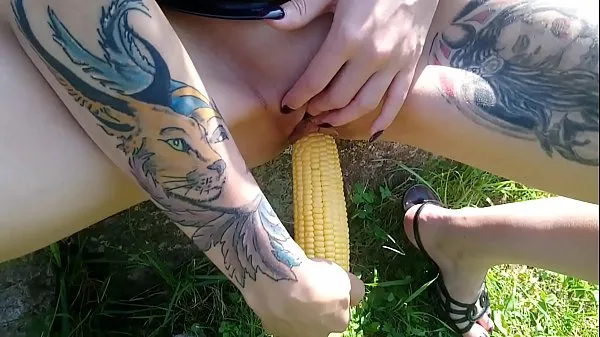 Hot Lucy Ravenblood fucking pussy with corn in public warm Videos