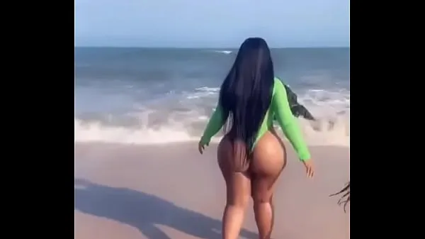 Hot GHANA MODEL MOESHA BODOUNG SHAKES ASS ON BEACH warm Videos