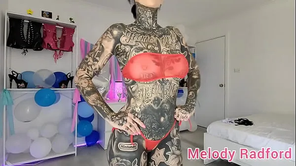 Sheer Black and Red Skimpy Micro Bikini try on Melody Radford Video hangat yang panas